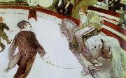 Henri De Toulouse-Lautrec at the cirque fernando the ringmaster oil painting